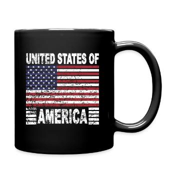 USA flag America - Full Colour Mug - black - Right