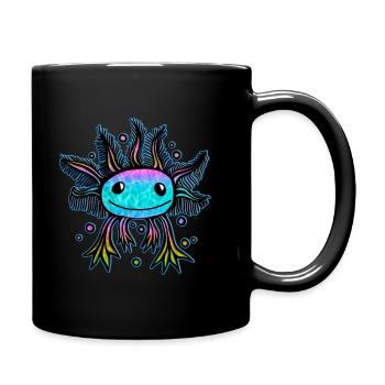 Axolotl bébé drôle avec des bulles - Mug uni - noir - Droite