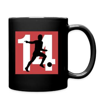 Johan Cruyff, bester Fußballer aller Zeiten mit Nummer 14 - Tasse einfarbig - Schwarz - Rechts