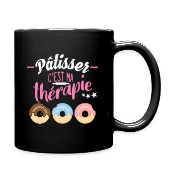 Pâtisser, c'est ma thérapie. Humour Pâtisserie - Mug uni - noir - Droite