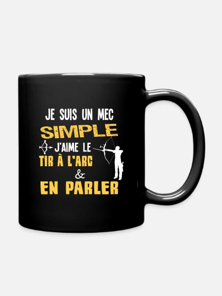Je suis un mec simple, Humour Tir à l'arc. - Mug uni - noir