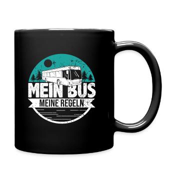 Busfahrer Geschenk Linienbus - mein bus - Tasse einfarbig - Schwarz - Rechts