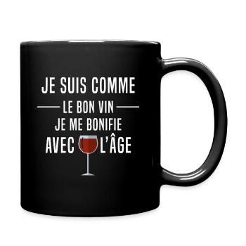 Je suis comme le bon vin humour âge anniversaire - Mug uni - noir - Droite