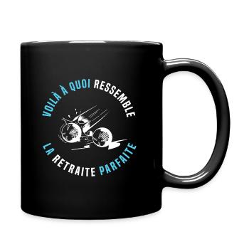 retraité passionné de pétanque. Humour sénior - Mug uni - noir - Droite