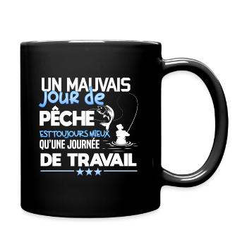 Un mauvais jour de pêche. Humour du pêcheur - Mug uni - noir - Droite