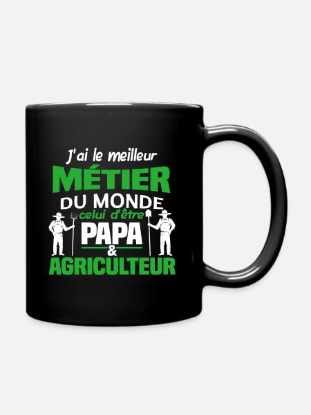 J'ai le meilleur métier du monde, papa agriculteur - Mug uni - noir