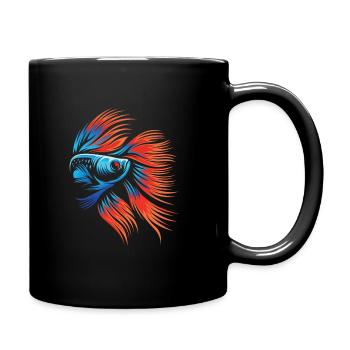 Aquarium Angeln Kampffisch - Tasse einfarbig - Schwarz - Rechts