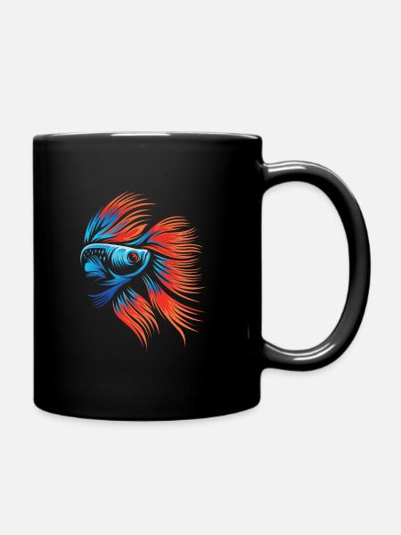 Poissons de combat de pêche en aquarium - Mug uni - noir