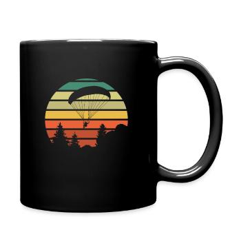 Paragliding, originelle Geschenkidee für Enthusiasten - Tasse einfarbig - Schwarz - Rechts