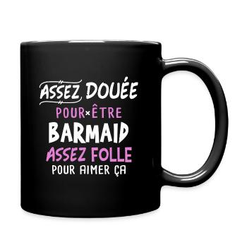 Barmaid, humour barman, idée cadeau métier - Mug uni - noir - Droite