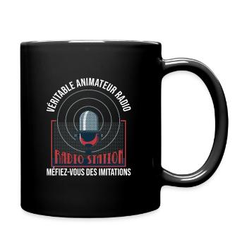 Véritable animateur radio, idée cadeau radios - Mug uni - noir - Droite