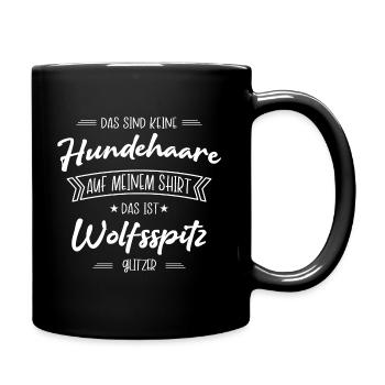 Wolfsspitz Shirt - Keeshond Hund TShirt - Tasse einfarbig - Schwarz - Rechts