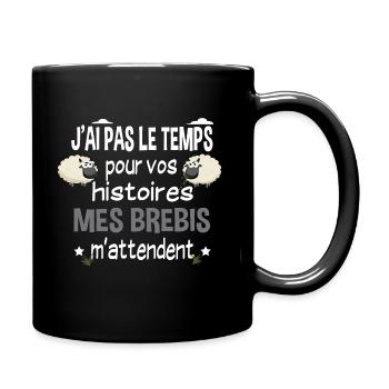 Brebis mouton laine agneau. Cadeau ferme agricole - Mug uni - noir - Droite
