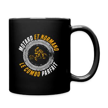 Motard et normand. humour moto, région Normandie - Mug uni - noir - Droite