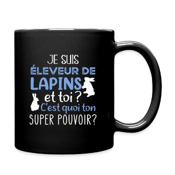 Cuniculteur éleveur de lapins, humour métier homme - Mug uni - noir - Droite