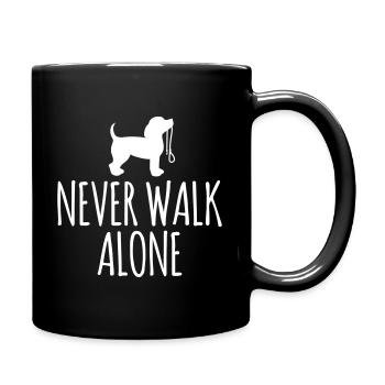 Chien drôle chien école laisse marcher seul - Mug uni - noir - Droite