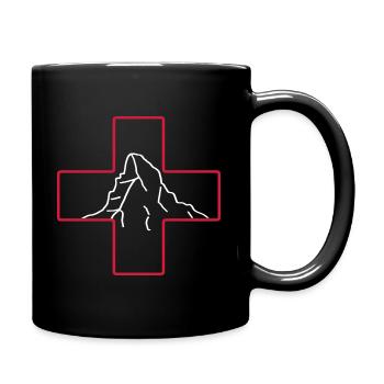Matterhorn | Swiss flag | Switzerland Hiking - Full Colour Mug - black - Right