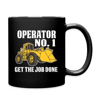 Pelle chargeuse sur pneus chantier de construction anniversaire - Mug uni - noir - Droite