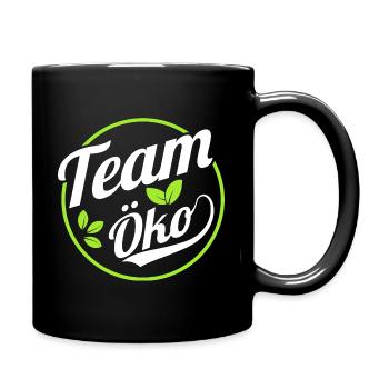 Team Öko – Bio Umwelt Natur Grün - Tasse einfarbig - Schwarz - Rechts