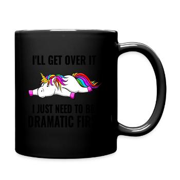 I will Get over It Funny Saying Unicorn Gift - Full Colour Mug - black - Right
