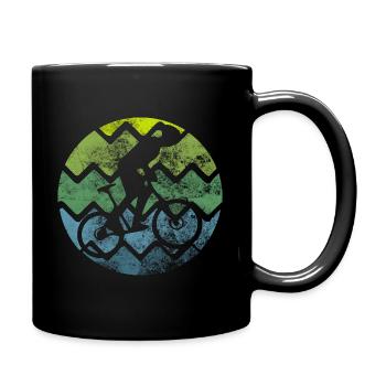 Straßenrad in Wien im Bikepark am Berg mit Kinder - Tasse einfarbig - Schwarz - Rechts