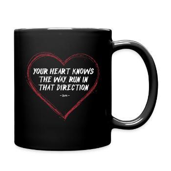 Follow Your Heart - Rumi Quote - Full Colour Mug - black - Right
