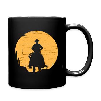 Country Western Wild West Cowboy - Full Colour Mug - black - Right