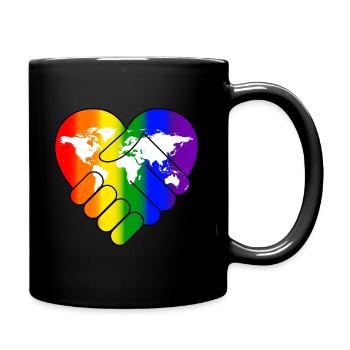 Rainbow Flag Peace Hippie Gift LGBT - Full Colour Mug - black - Right