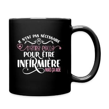 Idée cadeau infirmière, médecins, citations humour - Mug uni - noir - Droite