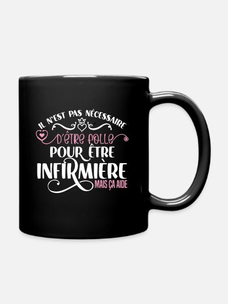 Idée cadeau infirmière, médecins, citations humour - Mug uni - noir