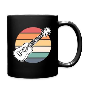 Ukulele Uke Vintage - Full Colour Mug - black - Right
