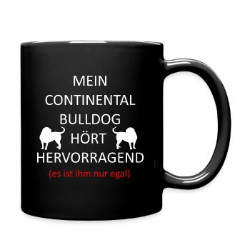 Colorbull Conti Bulldoggen Continental Bulldog - Tasse einfarbig - Schwarz - Rechts