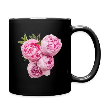 Pfingstrose 01 - Tasse einfarbig - Schwarz - Rechts