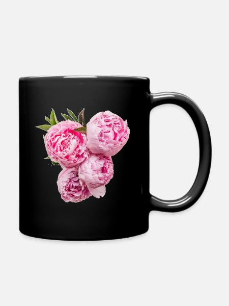 peony 01 - Full Colour Mug - black
