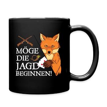 Möge Die Jagd Beginnen Doppelkopf Kartenspiel Doko - Tasse einfarbig - Schwarz - Rechts