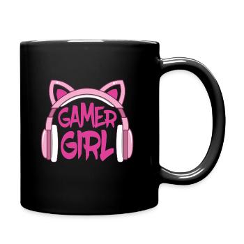 Gamer Girl Écouteurs - Mug uni - noir - Droite