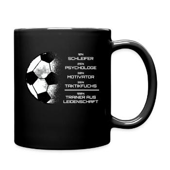 Fußballtrainer aus Leidenschaft Spruch Trainer - Tasse einfarbig - Schwarz - Rechts