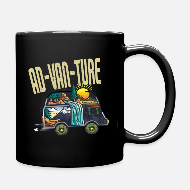 Ad-Van-Ture Camper - Tasse einfarbig - Schwarz