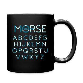 Morse Code Amateur Radio amateur - Full Colour Mug - black - Right