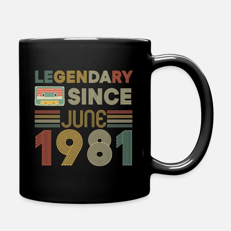 40e anniversaire hommes Legendary since Juin 1981 - Mug uni - noir