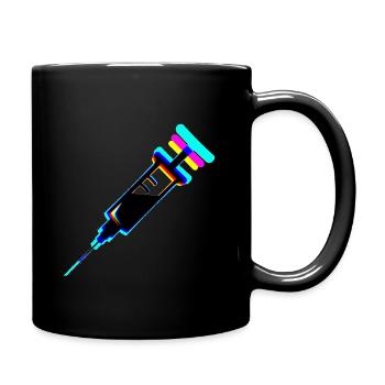 Spritze bunt - Tasse einfarbig - Schwarz - Rechts