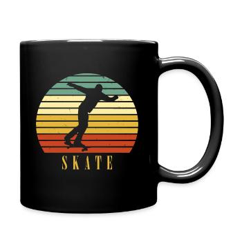 Retro Skater Cooles Skateboard Jungs Geschenk - Tasse einfarbig - Schwarz - Rechts