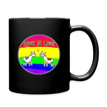 L'amour c'est l'amour! avec Kuhi et Muhi - Mug uni - noir - Droite