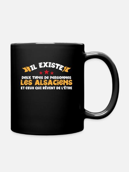 Alsaciens idée cadeau région Alsace France humour - Mug uni - noir