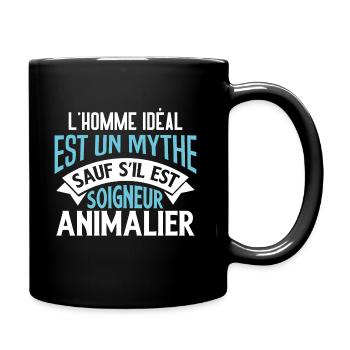 Soigneur animalier humour métier animaux, carrière - Mug uni - noir - Droite