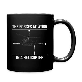 Fliehkäfte Helicopter - Tasse einfarbig - Schwarz - Rechts