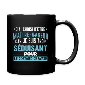 Maître nageur idée cadeau métier aquatique drôle - Mug uni - noir - Droite