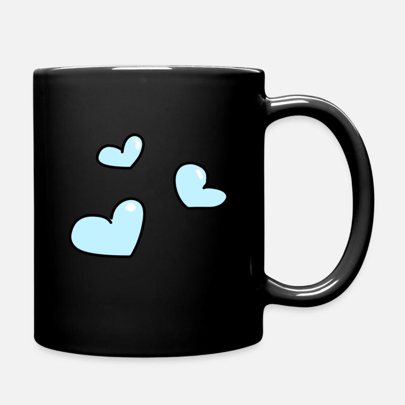 coeurs bleus - Mug uni - noir