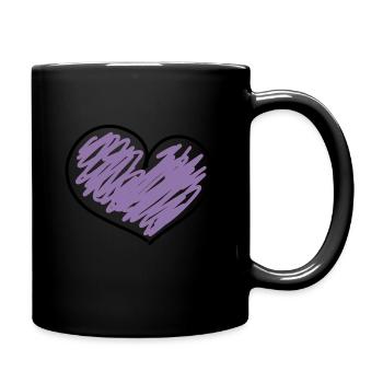 lila Herz - Tasse einfarbig - Schwarz - Rechts