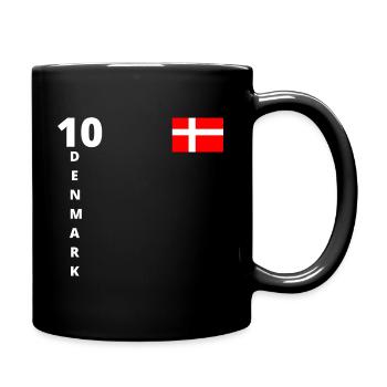 Dänemark Fußball Dänische Flagge Skandinavisch - Tasse einfarbig - Schwarz - Rechts